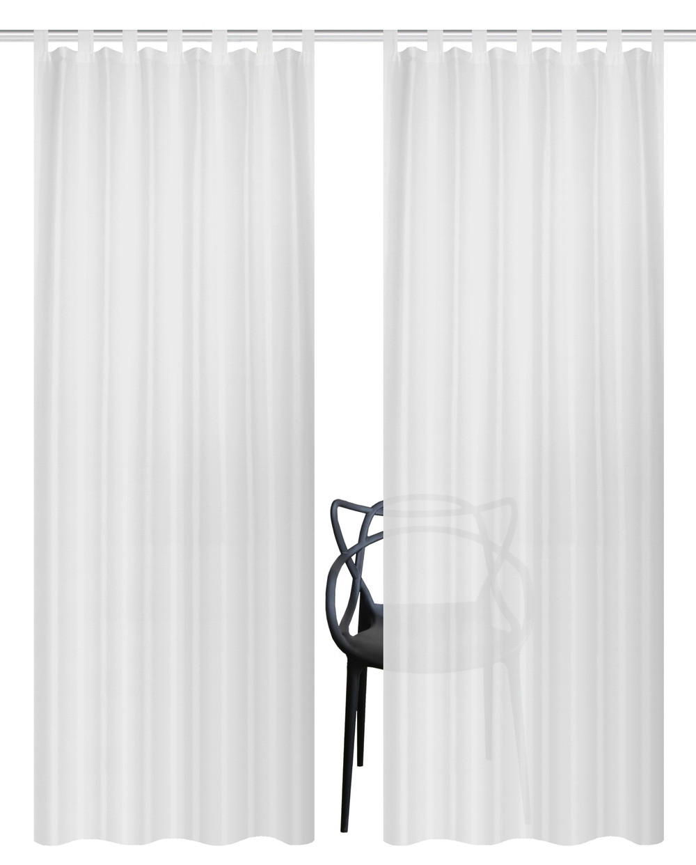 SCHLAUFENSCHAL  blickdicht   130/245 cm 2 Stück  - Weiß, Basics, Textil (130/245cm)