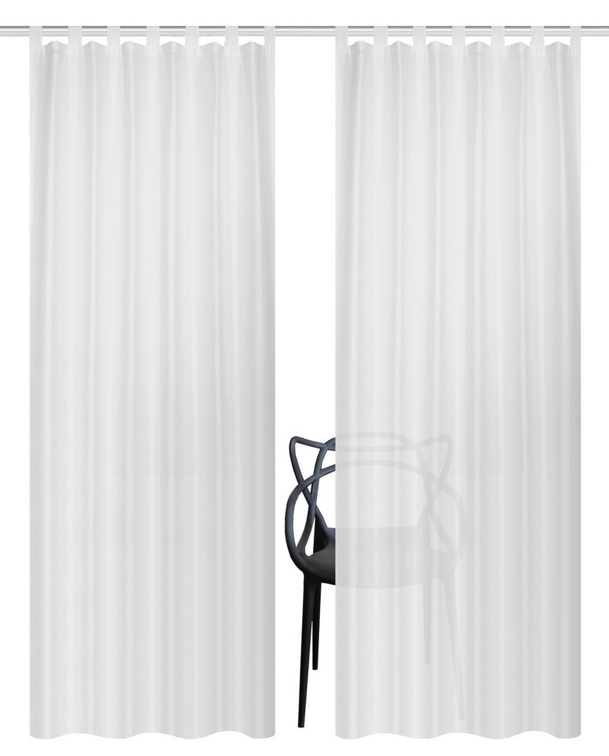 SCHLAUFENSCHAL  blickdicht   130/245 cm 2 Stück  - Weiß, Basics, Textil (130/245cm)