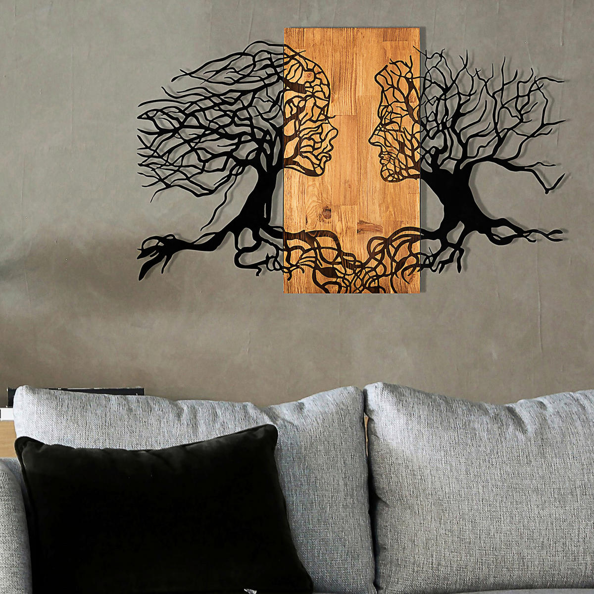 OBJEKTBILD 92/58 cm  - Schwarz/Braun, Basics, Holzwerkstoff (92/58cm)