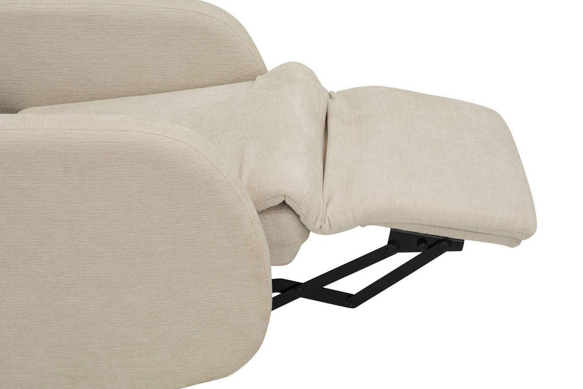 RELAXSESSEL Webstoff, Struktur    - Beige/Schwarz, MODERN, Textil/Metall (67/108/72/88/160cm) - MID.YOU