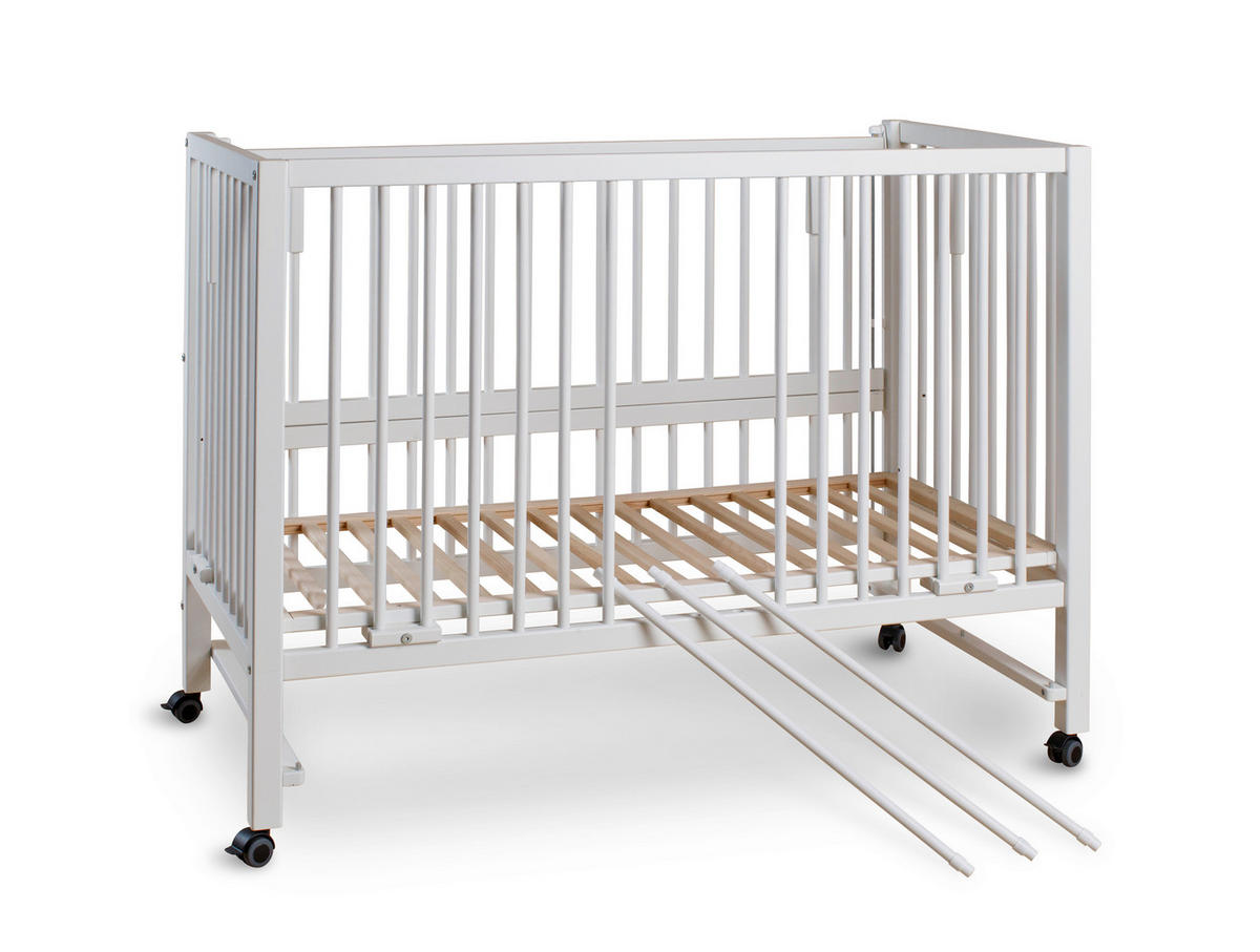 BEISTELLBETT Hajo   - Weiß, Basics, Holz (124/90/64cm) - tiSsi