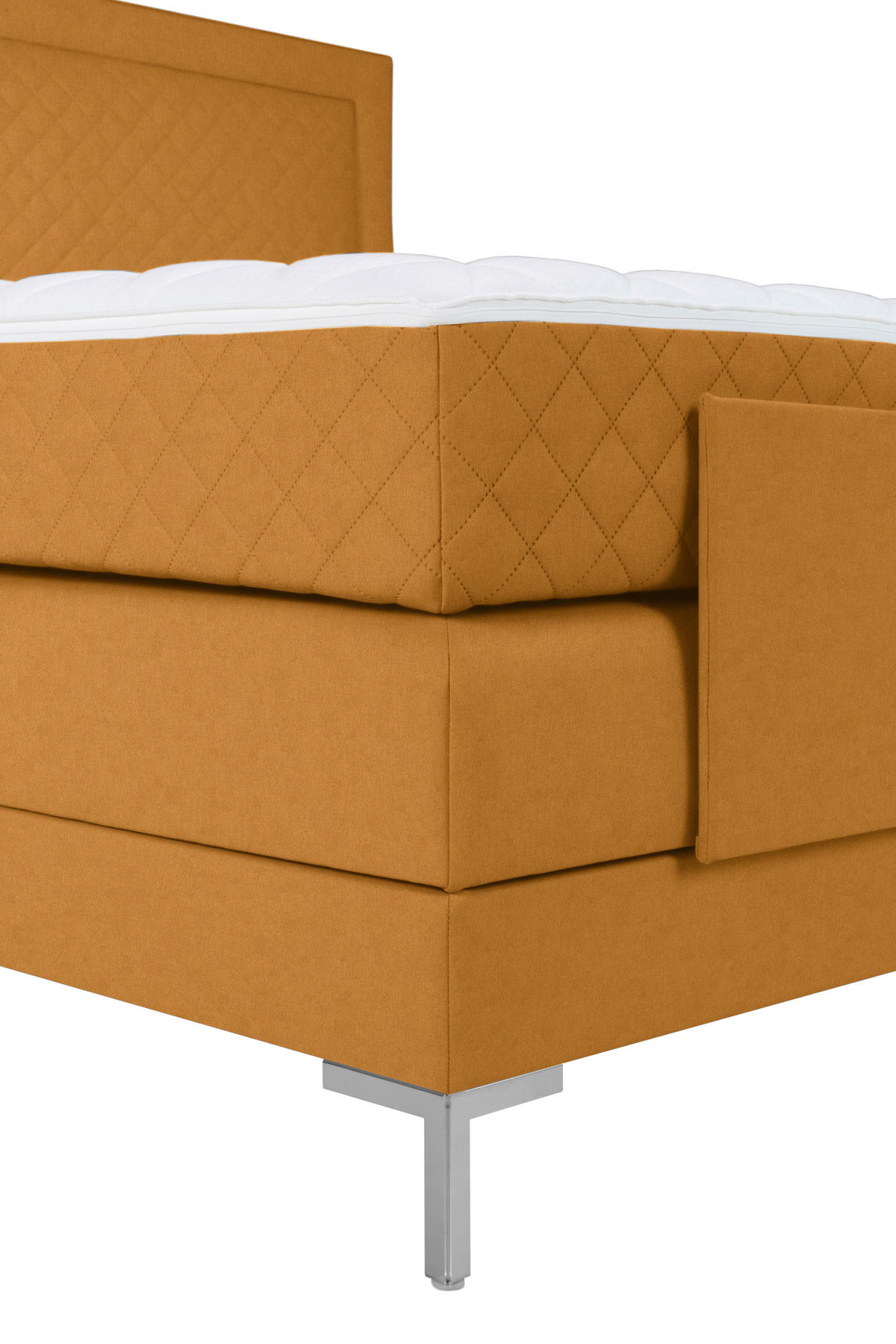 BOXSPRINGBETT 180/200 cm  in Orange  - Alufarben/Orange, Design, Textil/Metall (180/200cm) - Welnova