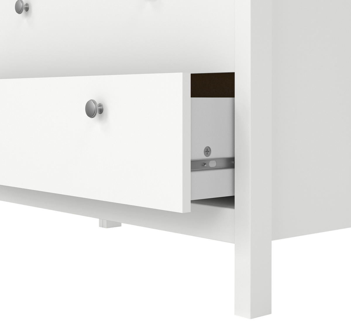 KOMODA  - biela/strieborná, Modern, kov/kompozitné drevo (82,3/79,7/38,4cm) - MID.YOU