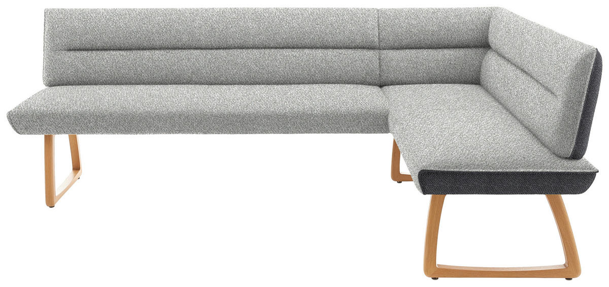 ECKBANK 237/162 cm  in Hellgrau, Dunkelgrau  - Eichefarben/Dunkelgrau, Design, Holz/Textil (237/162cm) - Koinor