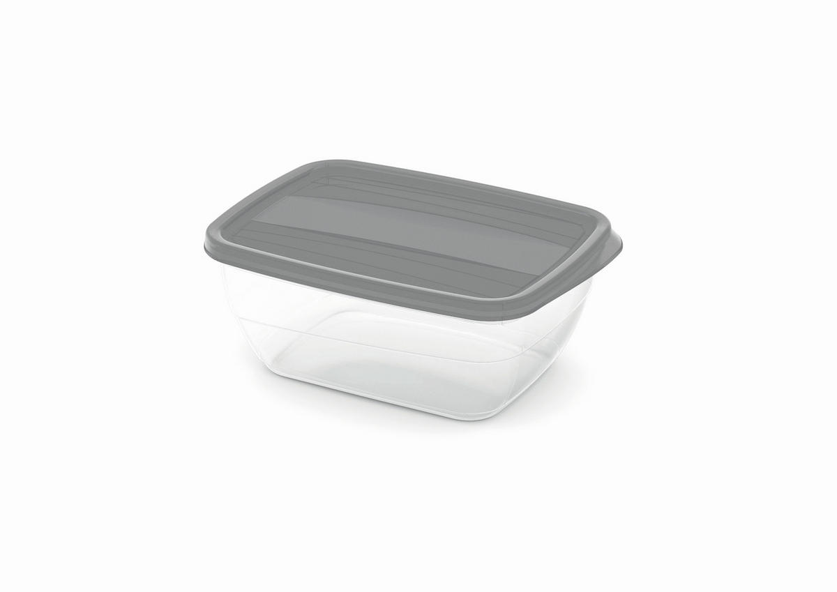 ÉTELTÁROLÓ DOBOZ   - áttetsző/kék, Basics, műanyag (14/8/20cm)