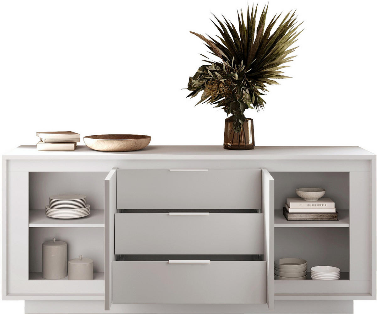 ŠIROKÁ KOMODA, biela, 180/80/50 cm - biela, Modern, kompozitné drevo (180/80/50cm) - Carryhome