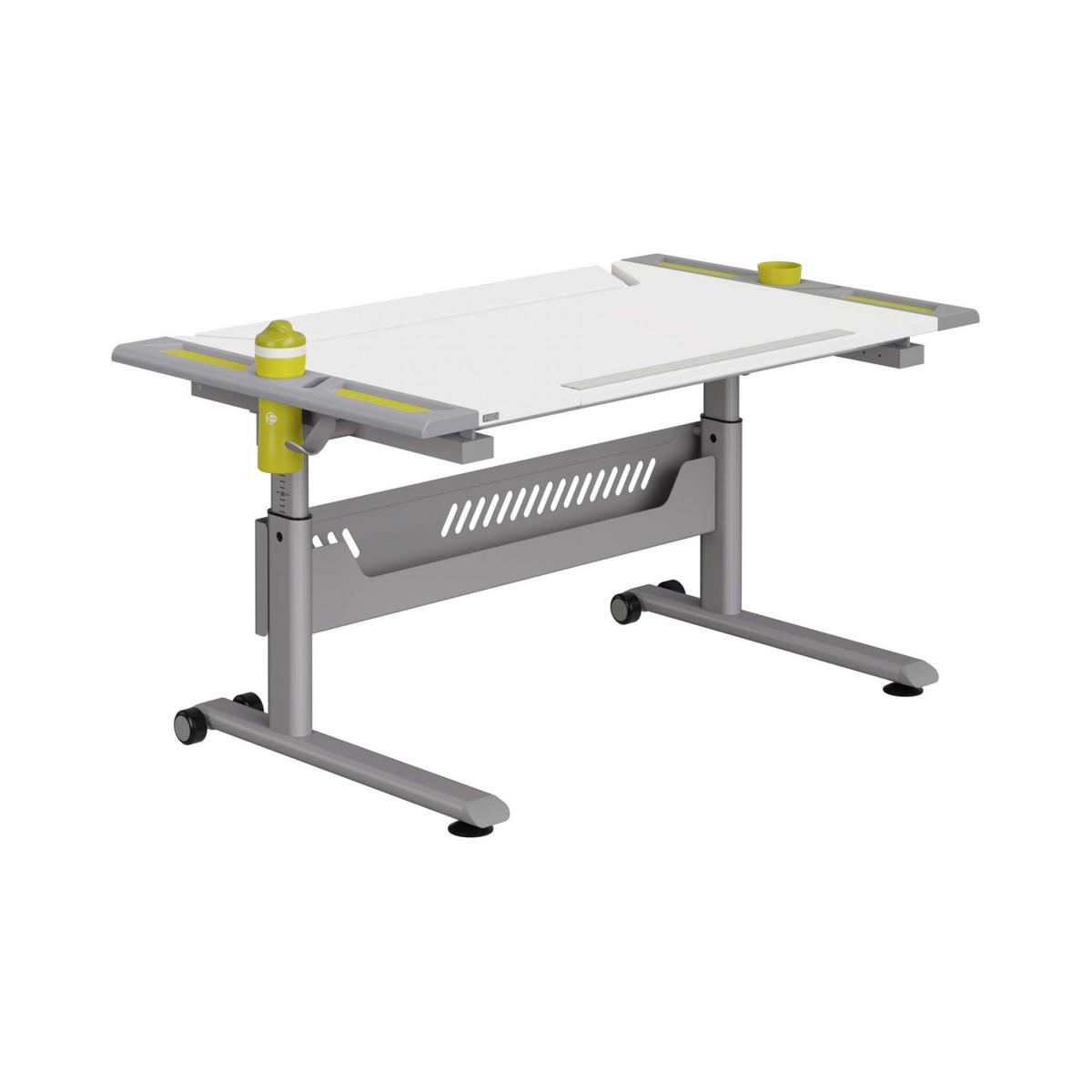 JUGENDSCHREIBTISCH 120,4/70,4/53-79 cm  in Weiss, Limette  - Weiss/Limette, Basics, Holzwerkstoff/Kunststoff (120,4/70,4/53-79cm) - Paidi