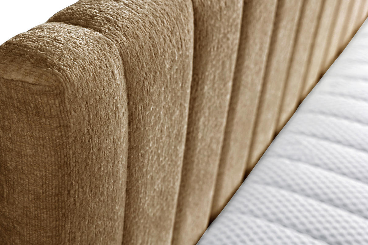 SCHLAFSOFA ROMA  mit Armteil rechts Chenille, Jacquard Gelb  - Gelb/Schwarz, Design, Kunststoff/Textil (212/83/99cm) - MID.YOU