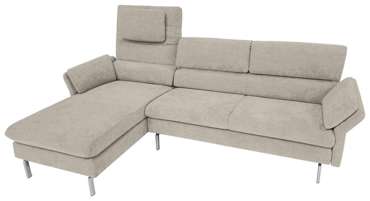 ECKSOFA in Beige  - Chromfarben/Beige, Konventionell, Textil/Metall (159/261cm) - Horst AG