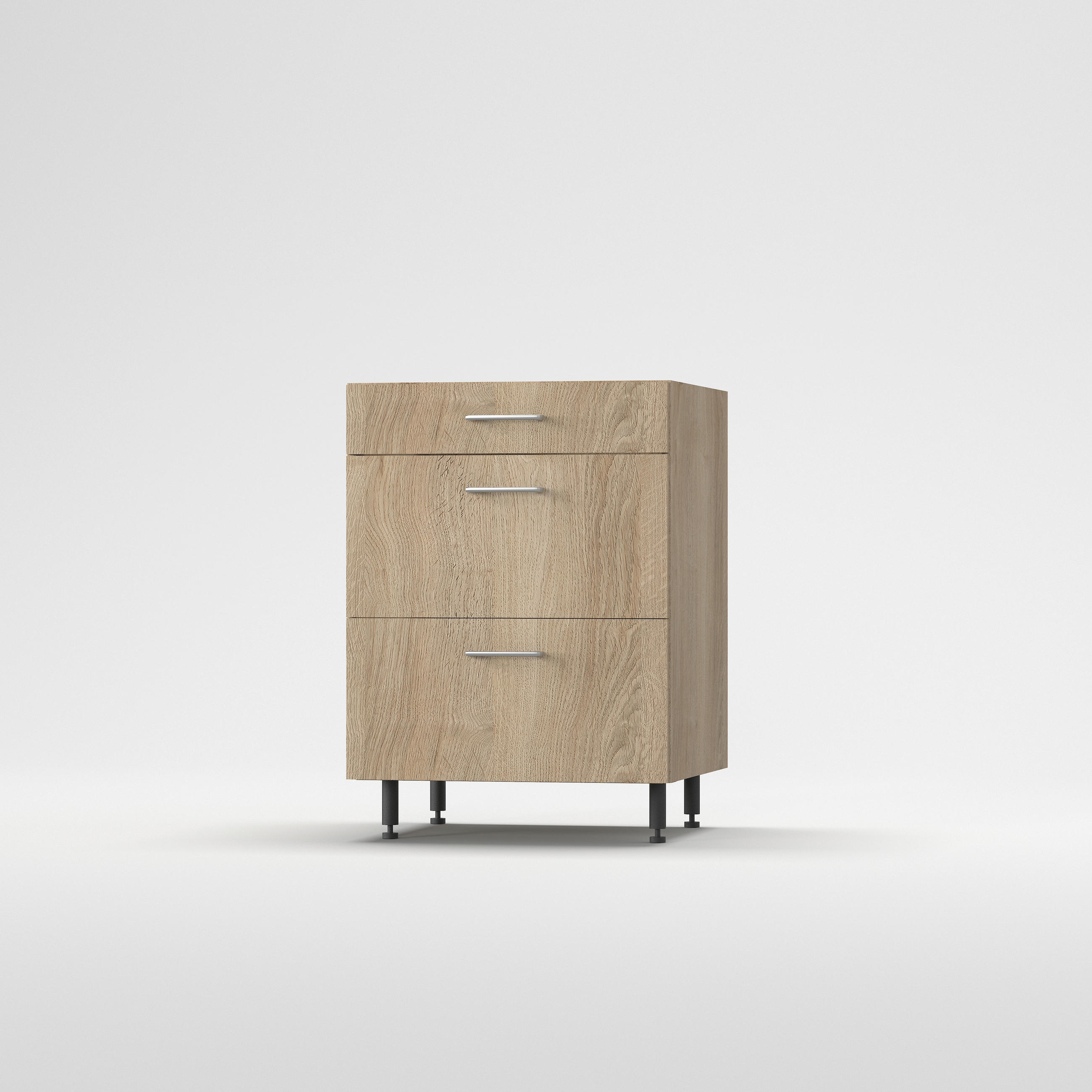 KONYHAI ALSÓSZEKRÉNY - tölgyfa színű, Basics, fa (60/87/56cm) - Carryhome