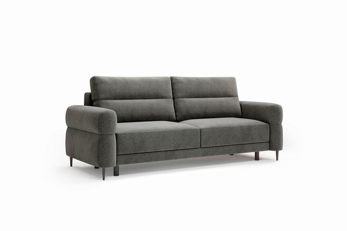 SCHLAFSOFA Nordic in Velours Graphitfarben  - Schwarz/Graphitfarben, Basics, Textil/Metall (232/94/102cm) - Livetastic