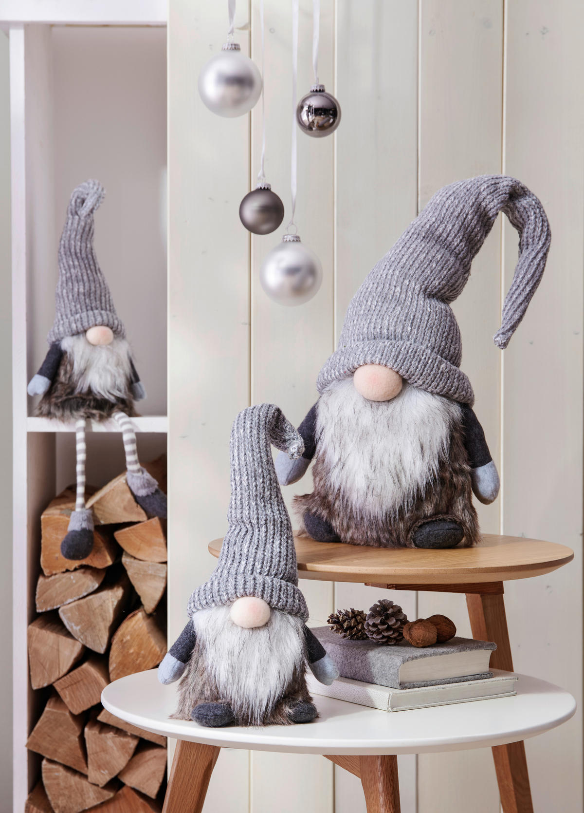 PATULJAK - tamno smeđa/svijetlo siva, Lifestyle, kamen/tekstil (18/65/13cm) - X-Mas