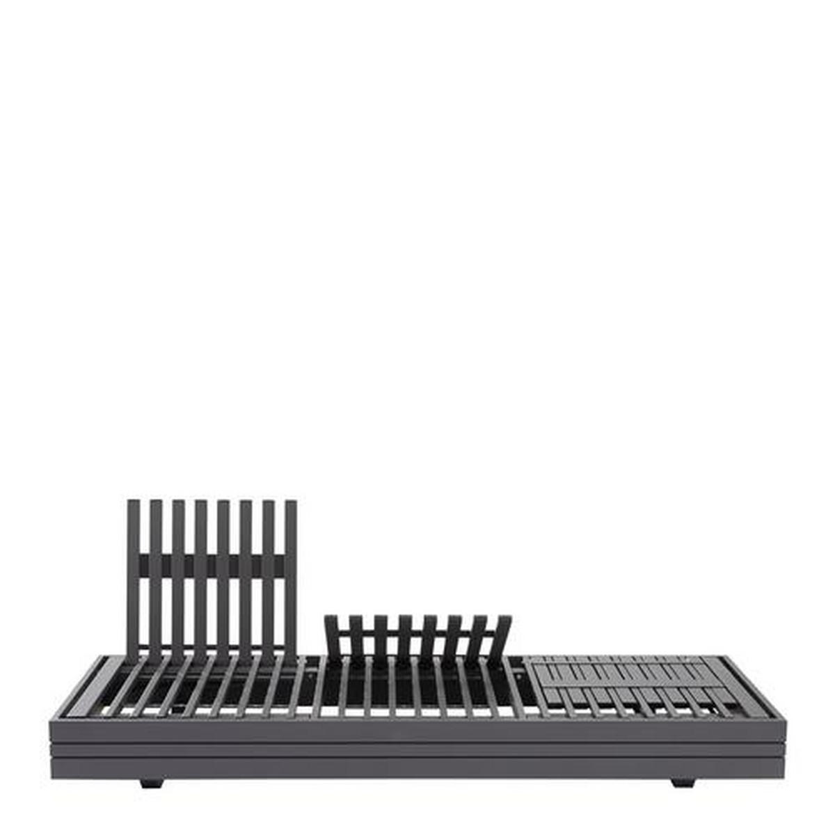 LOUNGESOFA  - Dunkelgrau/Graphitfarben, Design, Textil/Metall (198/40/74/81cm) - Zebra 