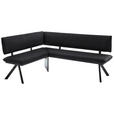 ECKBANK 140/180 cm  in Schwarz  - Schwarz, MODERN, Textil/Metall (140/180cm) - Cantus