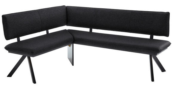 ECKBANK 150/190 cm in Schwarz - Schwarz, MODERN, Textil/Metall (150/190cm) - Cantus