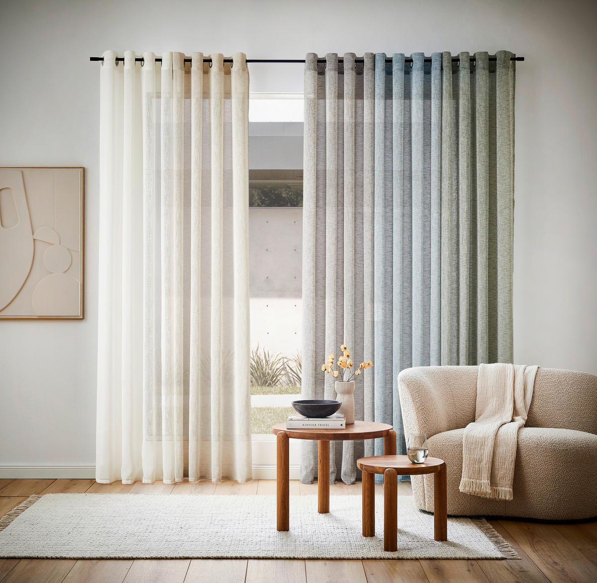 ZÁVĚS S OČKY, poloprůhledné, 140/245 cm - bílá, Basics, textil (140/245cm) - Esposa