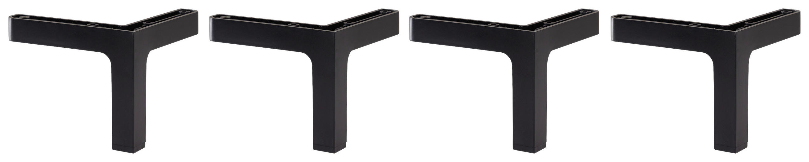 FUßSET 12/9/12 cm   - Schwarz, MODERN, Kunststoff (12/9/12cm) - Voleo