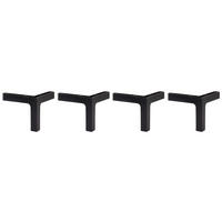 FUßSET 12/9/12 cm   - Schwarz, MODERN, Kunststoff (12/9/12cm) - Voleo