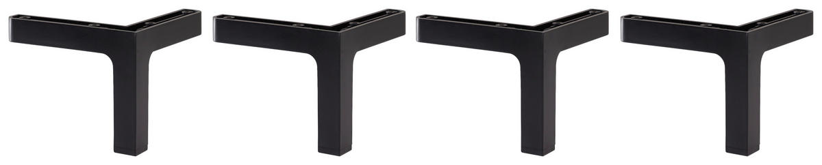 FUßSET 12/9/12 cm   - Schwarz, MODERN, Kunststoff (12/9/12cm) - Voleo