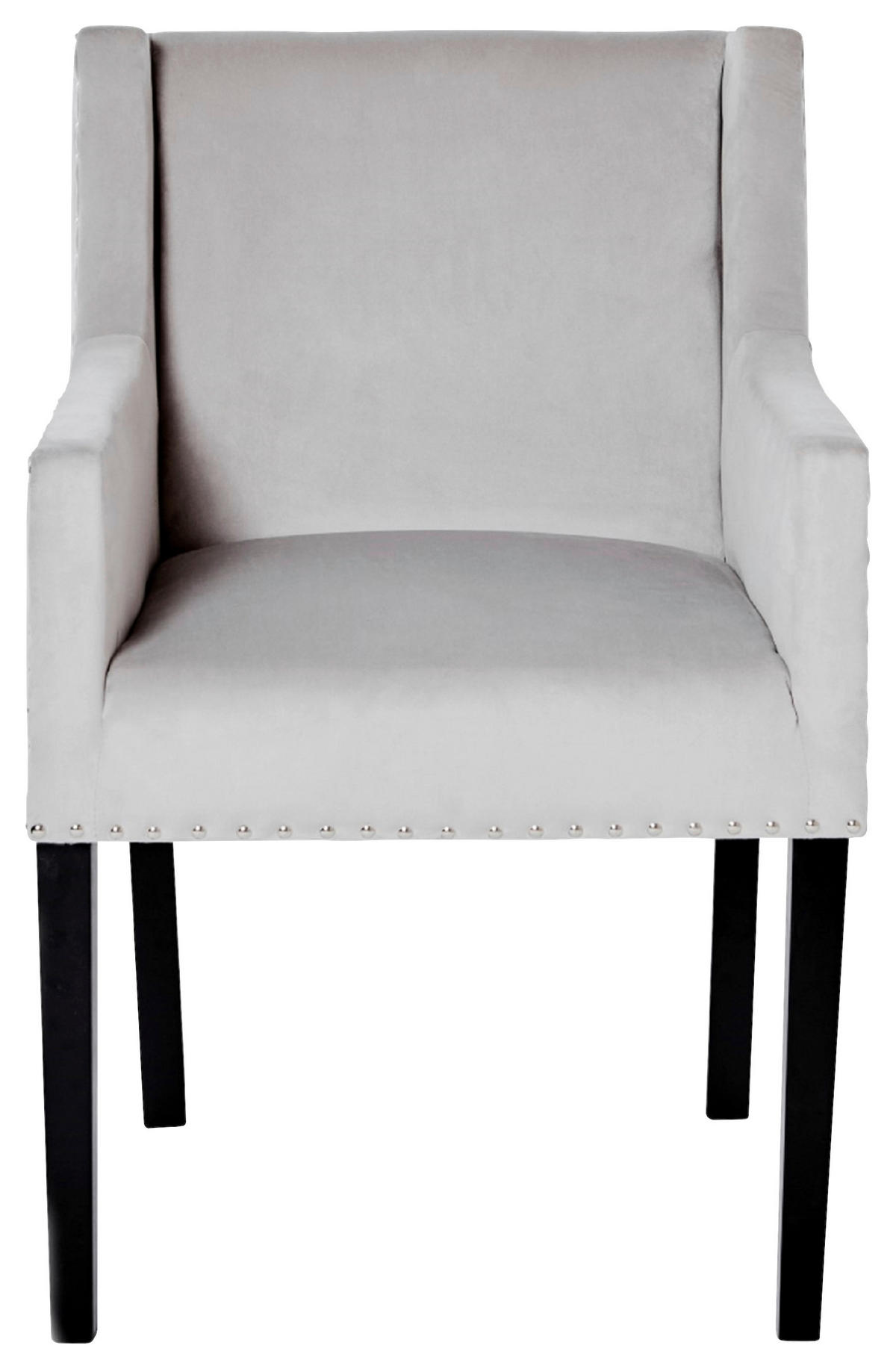 ARMLEHNSTUHL  in Samt  - Silberfarben/Schwarz, Modern, Holz/Textil (58/62,5/88cm) - Livetastic