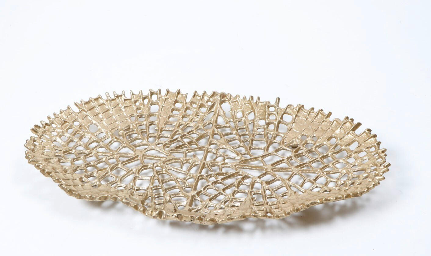 DEKORAČNÁ MISKA  - zlatá, Design, kov (48/27/5,5cm) - Ambia Home