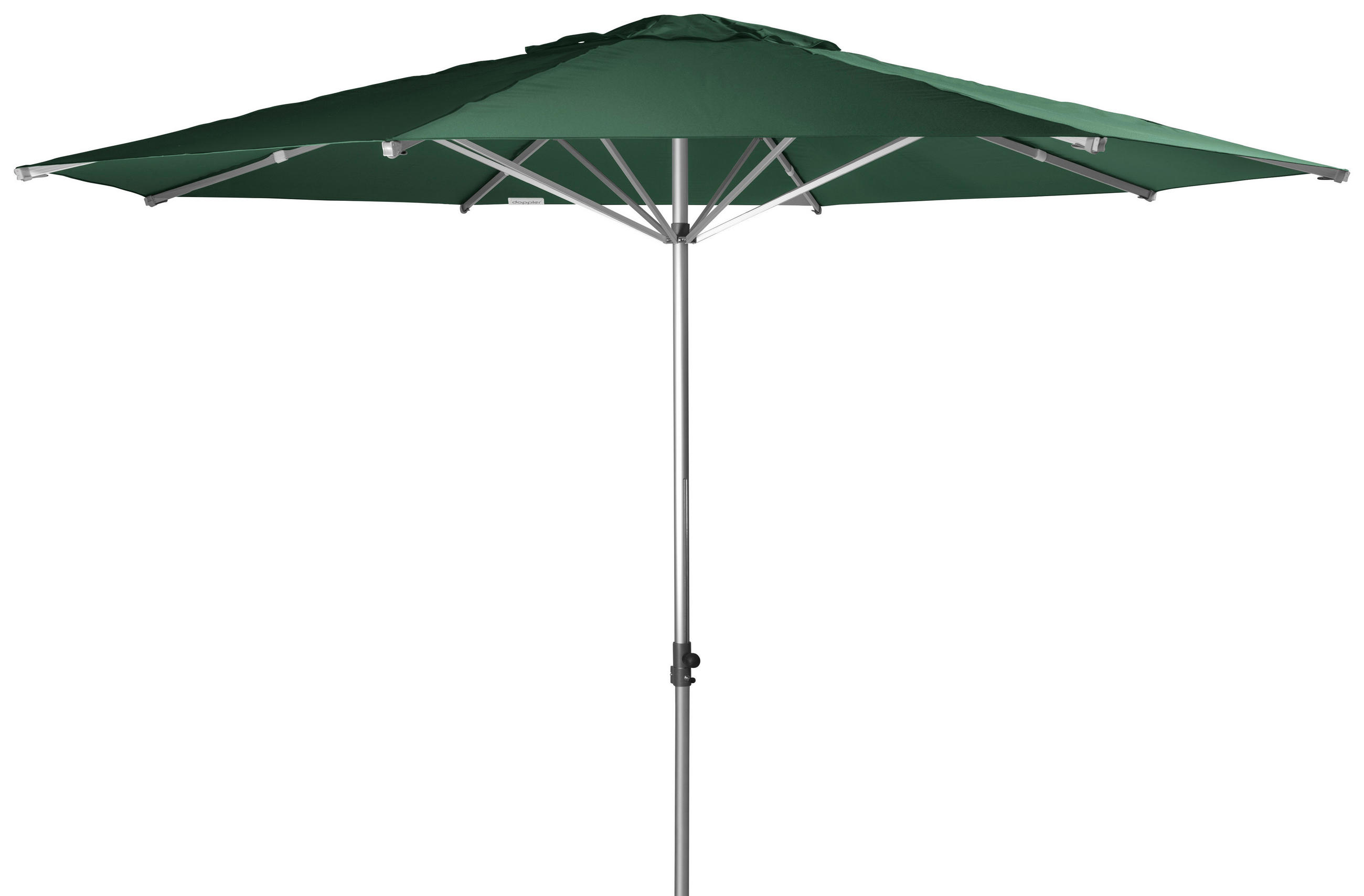 SONNENSCHIRM 400 cm Dunkelgrün  - Dunkelgrün/Silberfarben, Basics, Textil/Metall (400cm) - Doppler