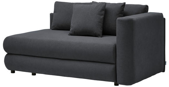 RÉCAMIERE in Flachgewebe Anthrazit - Anthrazit/Schwarz, Design, Kunststoff/Textil (171/71-88/93cm) - Cantus