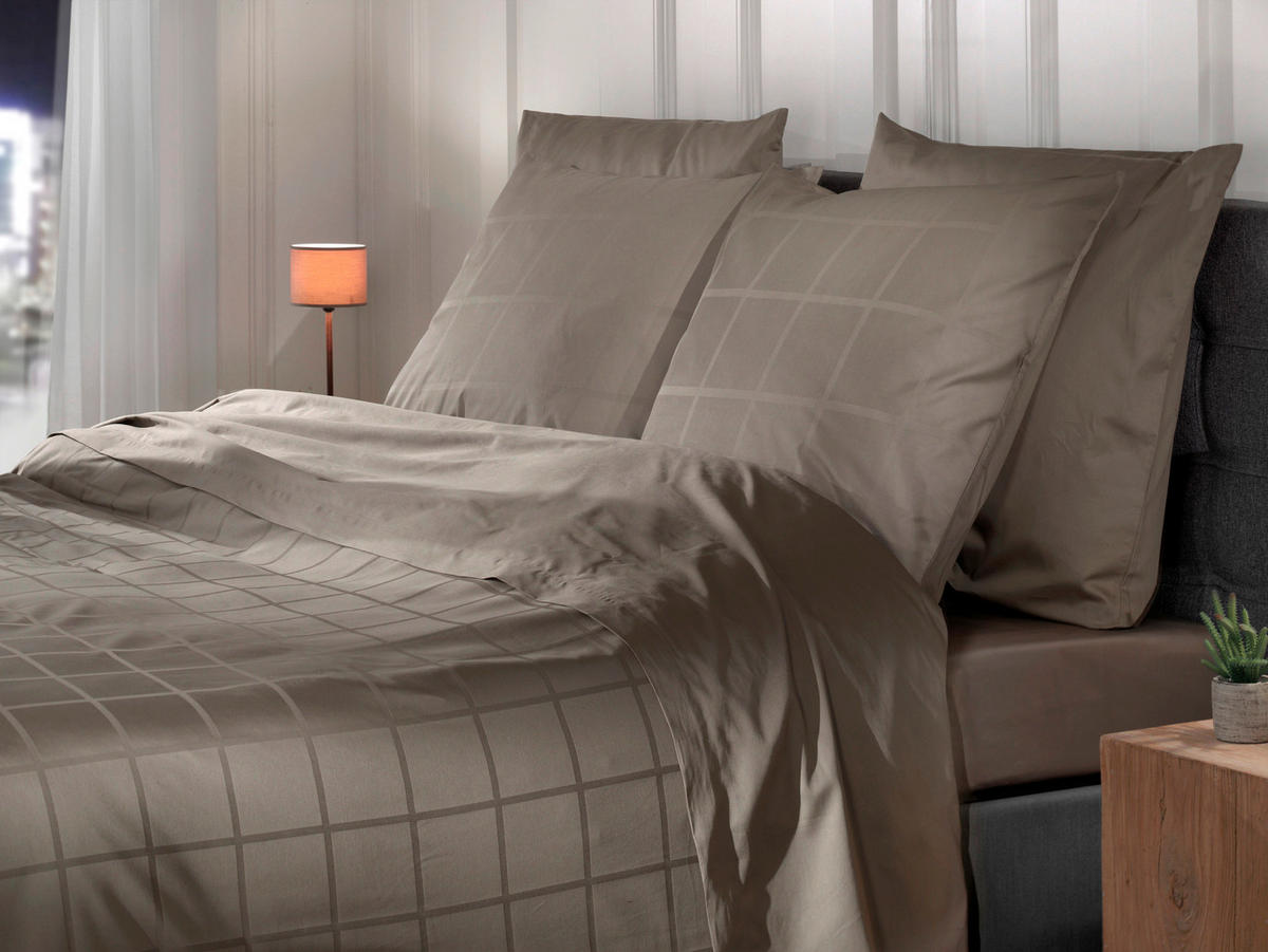 BETTWÄSCHE Diamante Makosatin 155/220 cm  - Taupe, Basics, Textil (155/220cm)