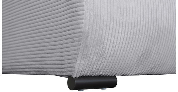 WOHNLANDSCHAFT  in Cord Grau  - Schwarz/Grau, KONVENTIONELL, Textil/Metall (191/351/191cm) - Carryhome