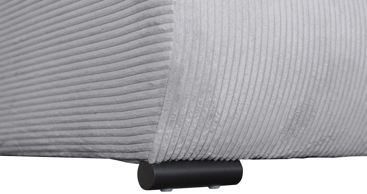 WOHNLANDSCHAFT Grau Cord  - Schwarz/Grau, KONVENTIONELL, Textil/Metall (191/351/191cm) - Carryhome