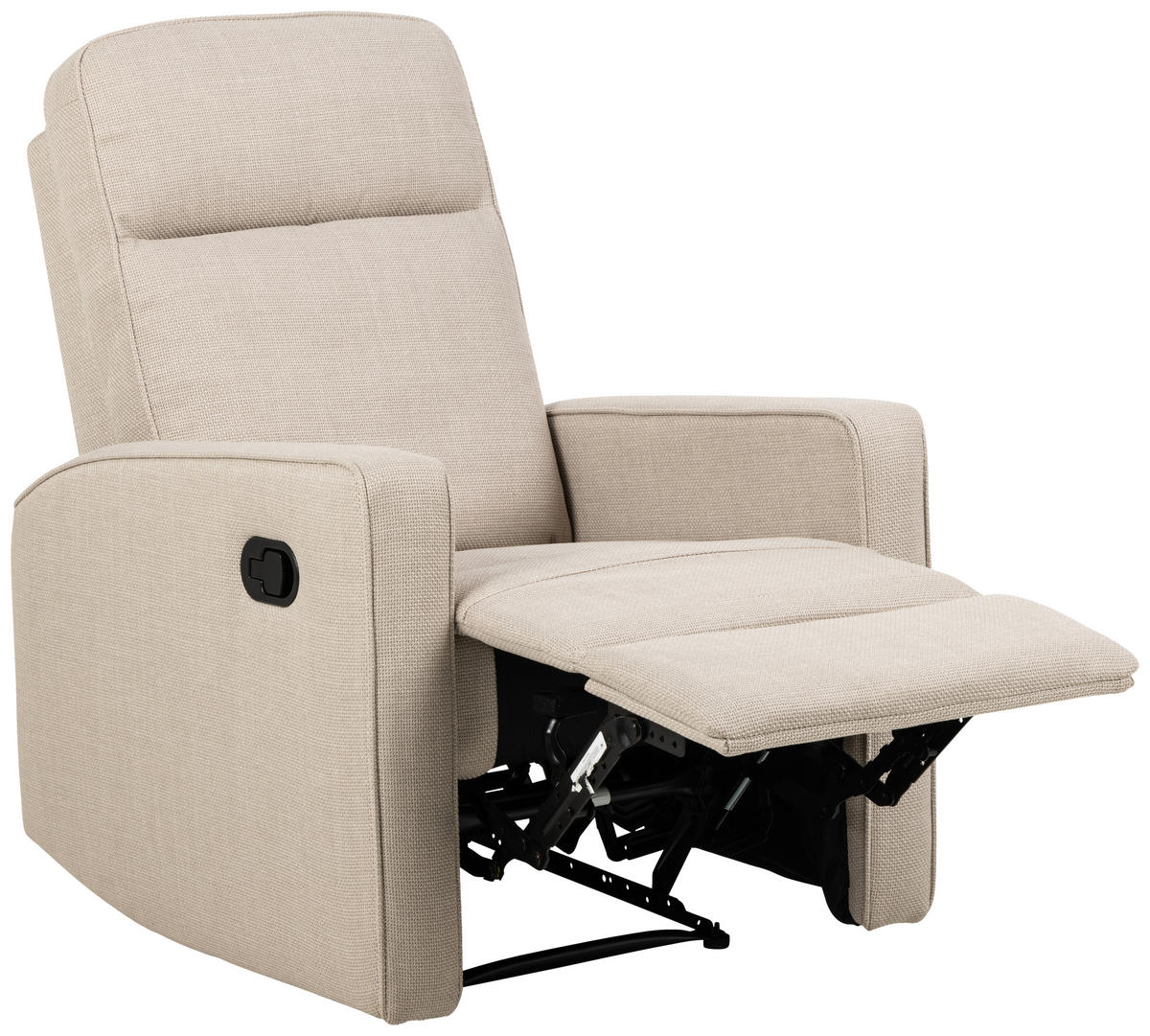 FERNSEHSESSEL in Flachgewebe Beige  - Beige/Schwarz, Konventionell, Textil/Metall (72/103/91cm) - MID.YOU