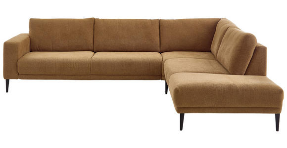 ECKSOFA Dieter Knoll Senfgelb Chenille  inkl.  - Senfgelb/Schwarz, Design, Textil/Metall (303/254cm) - Dieter Knoll