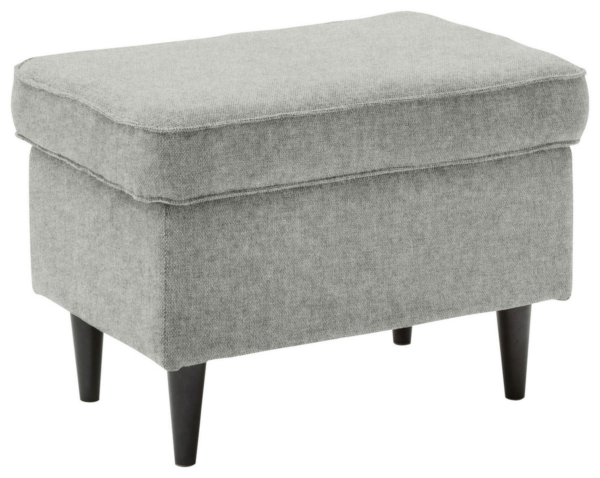 HOCKER Mikrovelours Hellgrau  - Hellgrau/Schwarz, Basics, Holz/Textil (63/43/42cm) - Carryhome