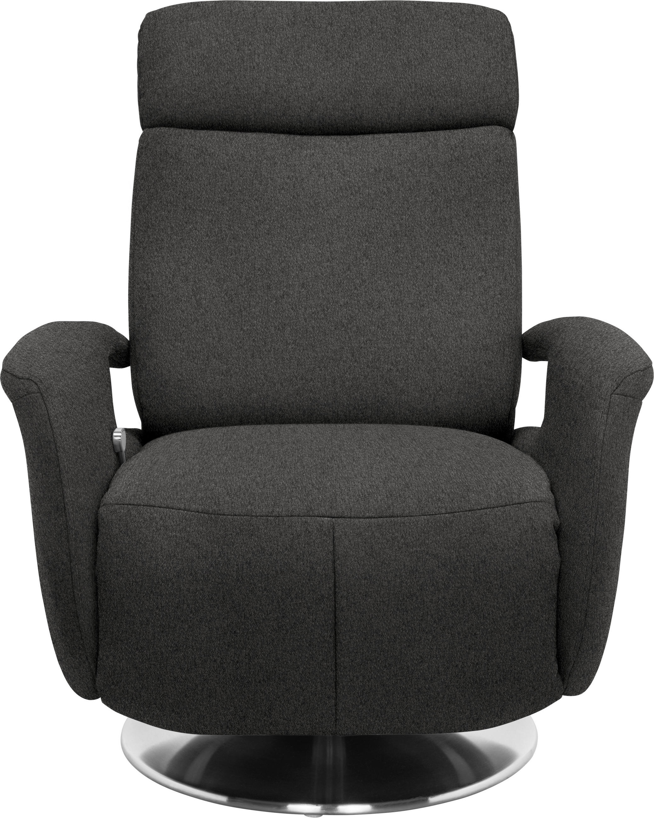 RELAXSESSEL in Textil Dunkelgrau  - Edelstahlfarben/Dunkelgrau, Konventionell, Textil/Metall (84/109/88cm) - Beldomo System