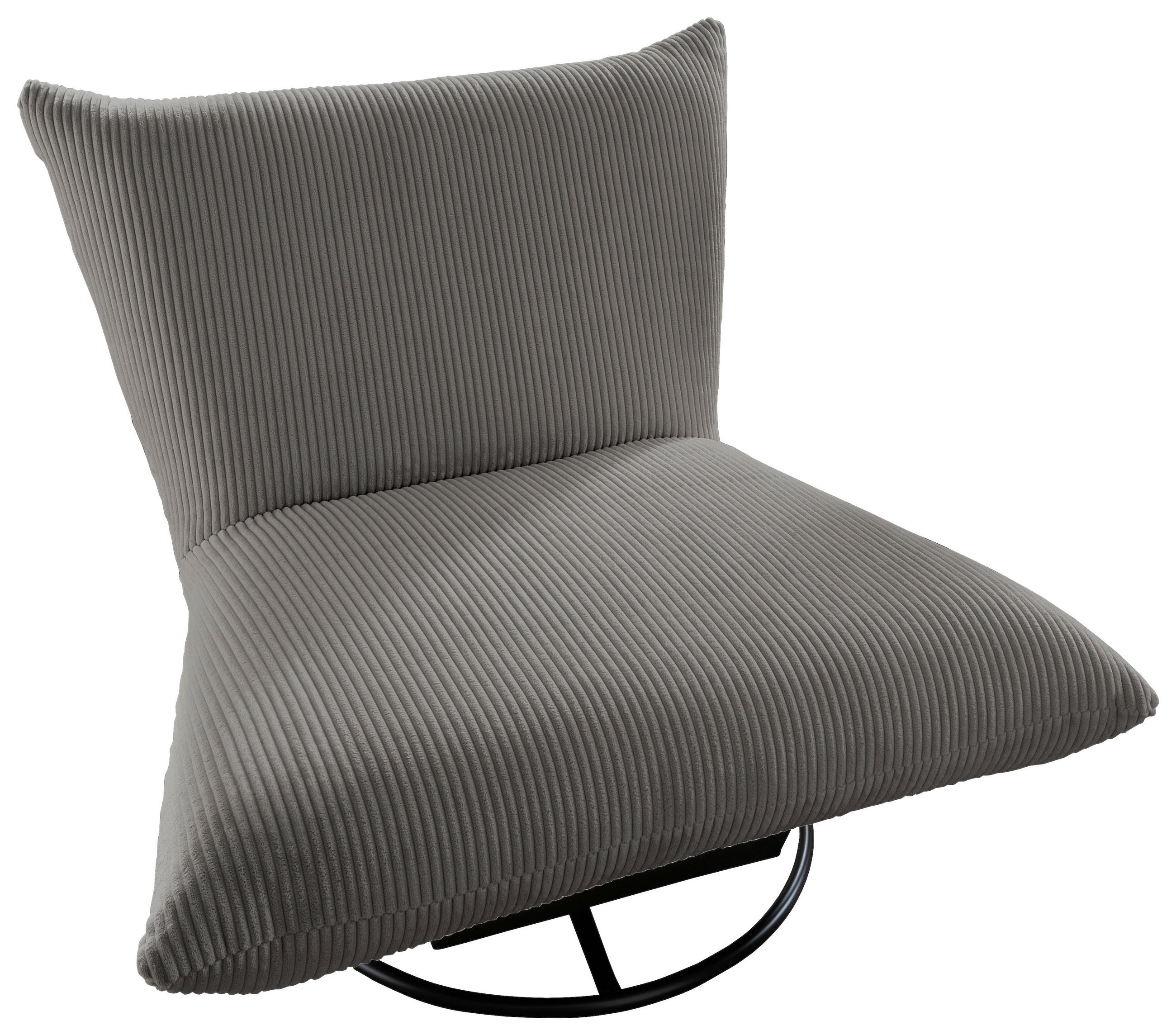 RELAXSESSEL Cord    - Schwarz/Grau, Design, Textil/Metall (100/78/96cm) - Livetastic