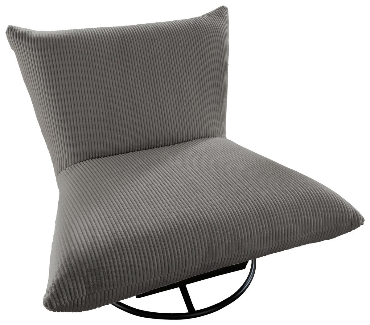 RELAXSESSEL Cord    - Schwarz/Grau, Design, Textil/Metall (100/78/96cm) - Livetastic