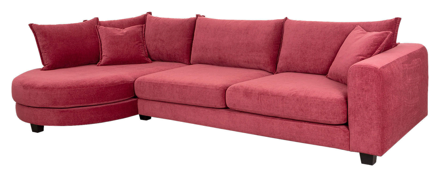 SOFFA i svart, vinröd  - vinröd/svart, Basics, trä/textil (328/86/165cm) - Johann Jakob
