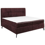 BOXSPRINGBETT 160/200 cm,  in Dunkelrot, Topper, H2 + H2 = mittel  - Schwarz/Dunkelrot, Design, Textil/Metall (160/200cm) - Esposa