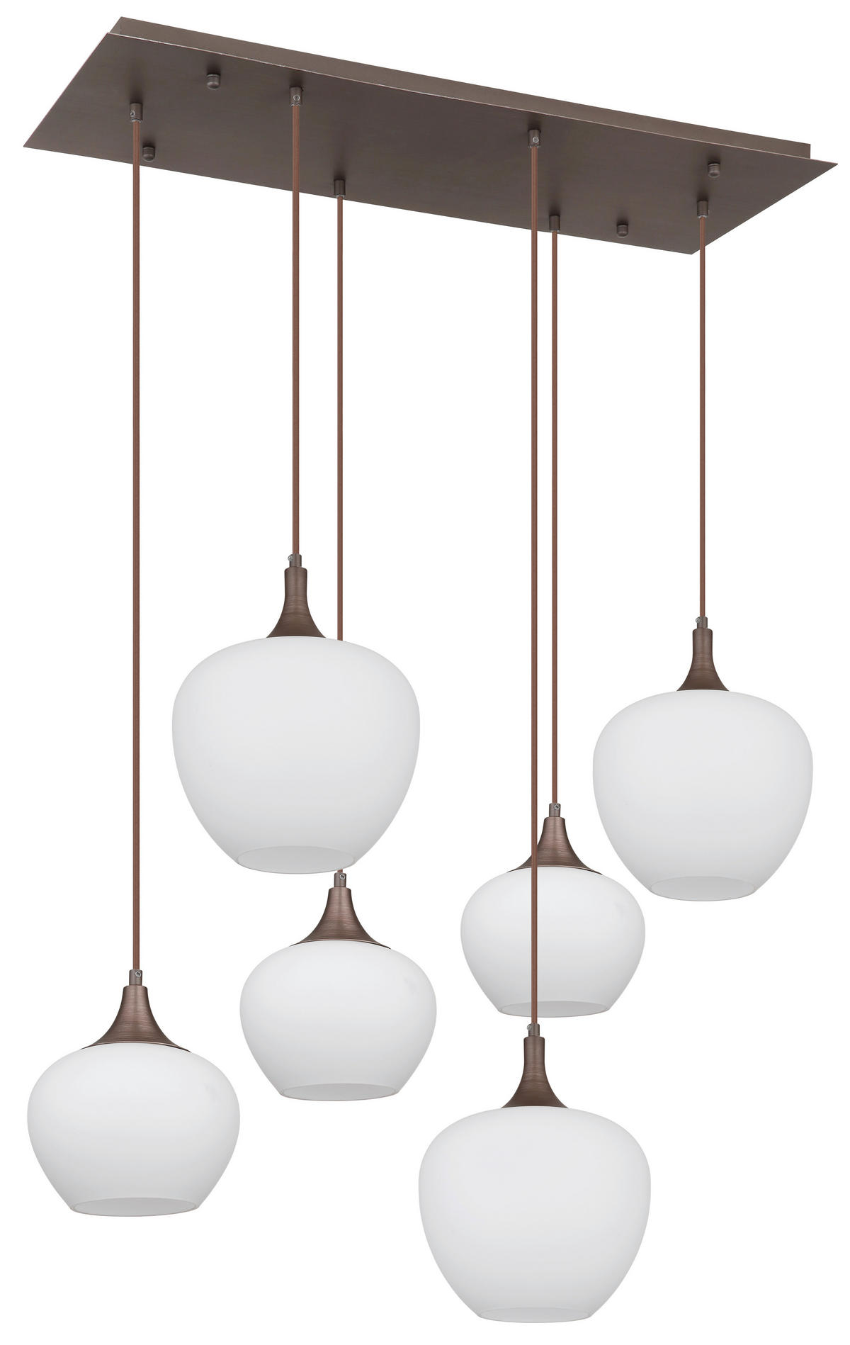 FÜGGŐLÁMPA 86/42/120 cm  - barna/fekete, Konventionell, Üveg/textil (86/42/120cm) - Globo
