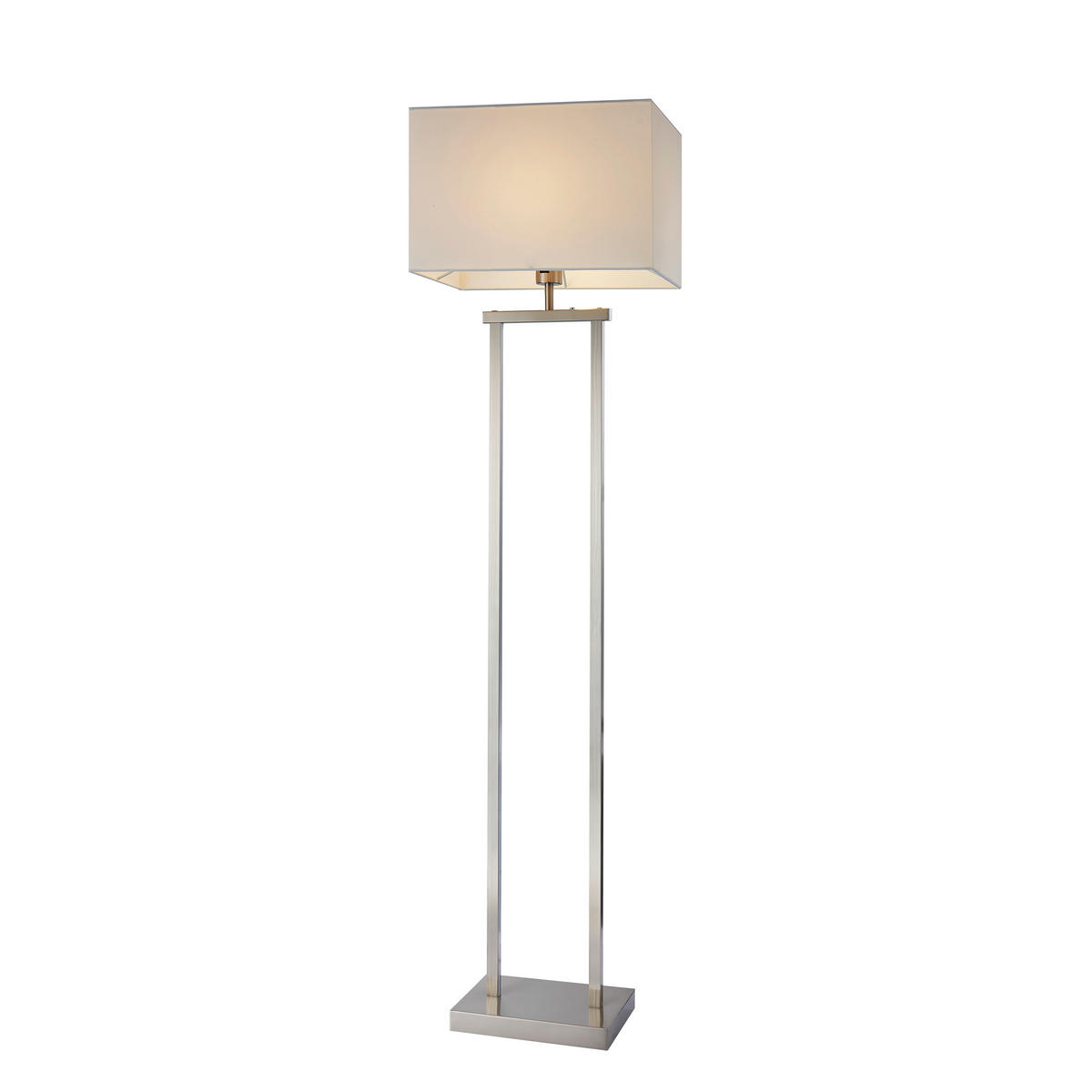 STOJEČA LED-SVETILKA  Sydney //3000 K// - barve niklja/bela, Konvencionalno, kovina/tekstil (27/40/150cm) - Globo