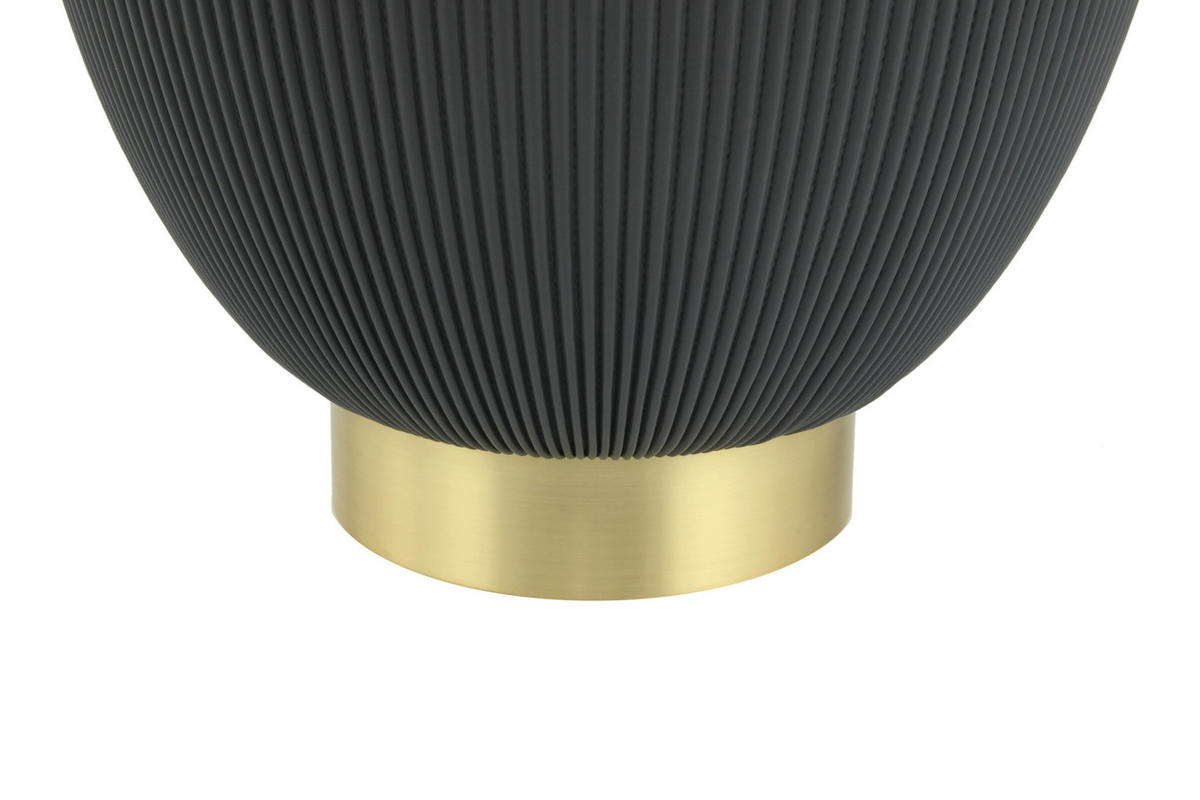 BEISTELLTISCH Dunkelgrau rund  - Dunkelgrau/Goldfarben, Design, Textil/Stein (47/45cm) - Kayoom