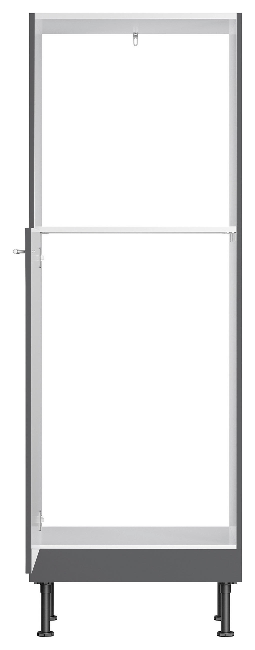 GERÄTEUMBAUSCHRANK 60/176,6/58,1 cm  in Anthrazit  - Edelstahlfarben/Anthrazit, Basics, Holzwerkstoff/Metall (60/176,6/58,1cm) - Optifit