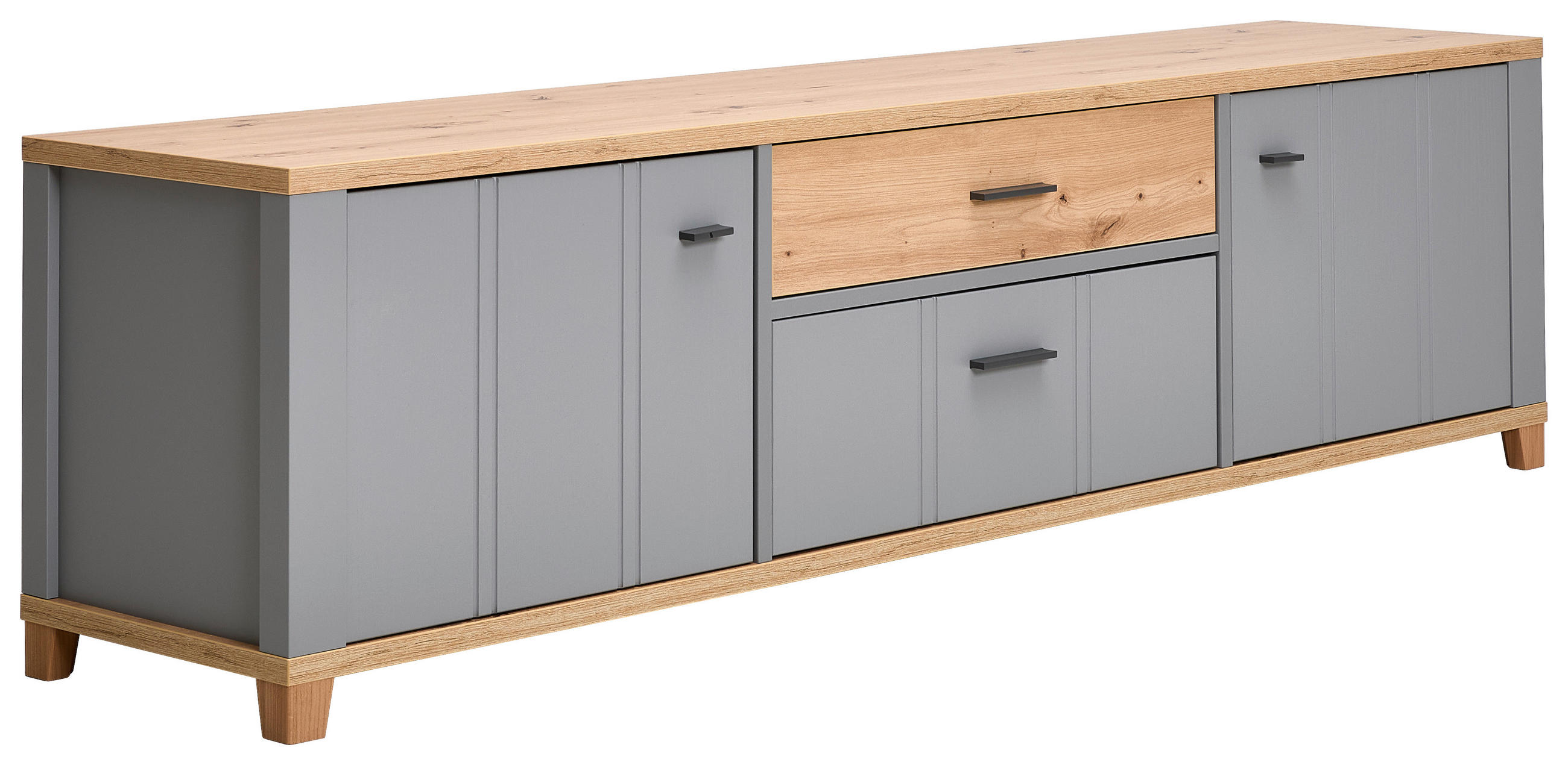 TV-SZEKRÉNY 217/59/48 cm  - grafitszürke/Artisan tölgy, Konventionell, műanyag/faalapú anyag (217/59/48cm) - Hom`in