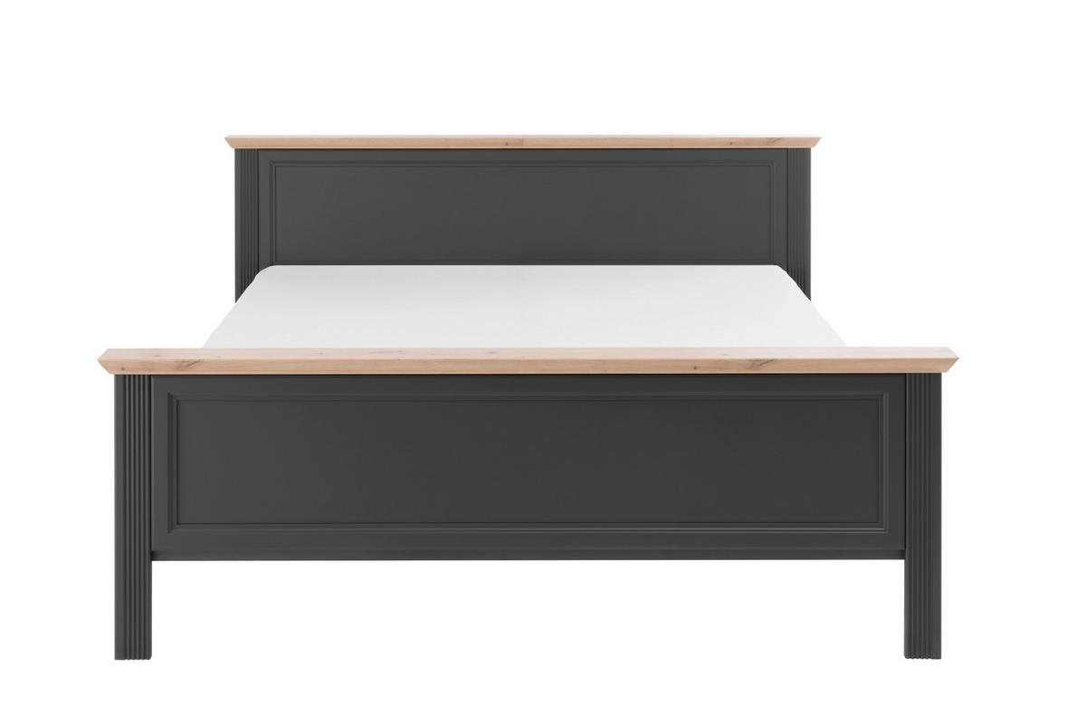 BETT 180/200 cm  in Graphitfarben, Eiche Artisan   - Graphitfarben/Eiche Artisan, Lifestyle, Holzwerkstoff (180/200cm) - Ti'me