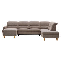 WOHNLANDSCHAFT Braun Flachgewebe  - Eichefarben/Braun, KONVENTIONELL, Holz/Textil (165/335/225cm) - Cantus