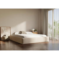 POLSTERBETT 120/200 cm,  in Beige, Lattenrost, Bettkasten,  - Beige/Schwarz, Design, Holz/Textil (120/200cm) - Chameo