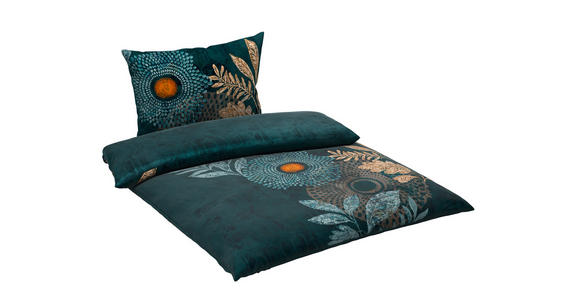 WENDEBETTWÄSCHE CUBY Satin 140/200 cm - Petrol, KONVENTIONELL, Textil (140/200cm) - Esposa