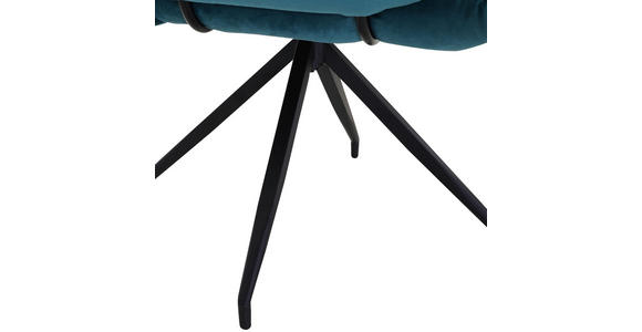 ARMLEHNSTUHL in Velours - Türkis/Schwarz, Design, Textil/Metall (68/88/66cm) - Landscape