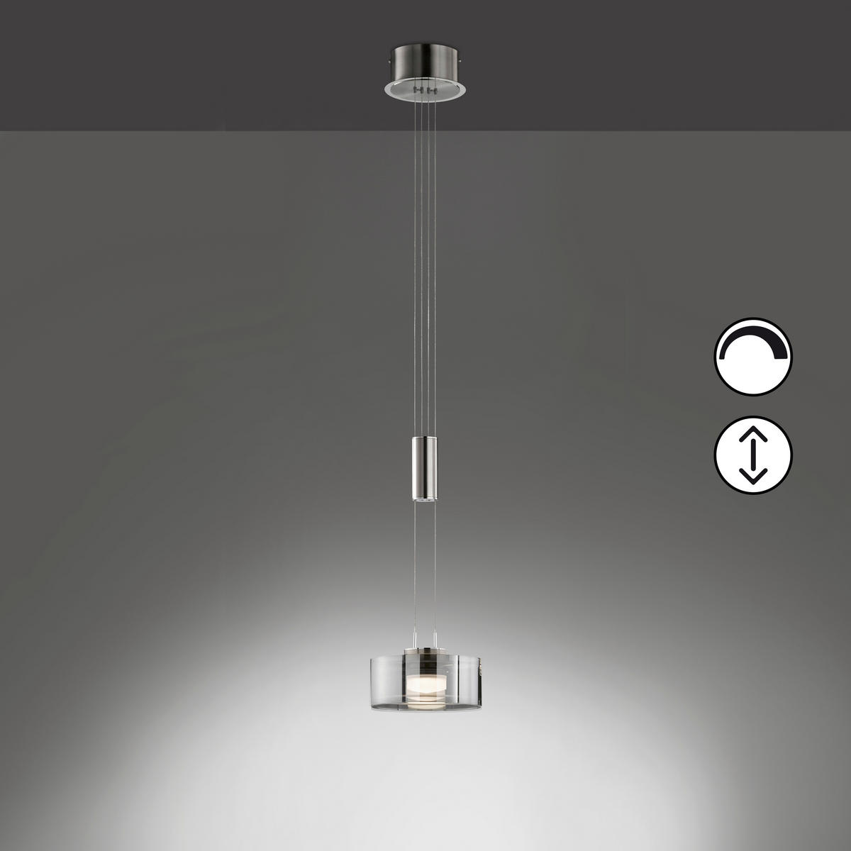 LED-PENDELLAMPA Lavin 20/100-160 cm  - svart, Design, metall (20/100-160cm) - Fischer & Honsel