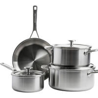 KOCHTOPFSET Multi-Ply Stainless Steel 7-teilig  - Edelstahlfarben, Basics, Glas/Metall (0cm) - Kitchenaid